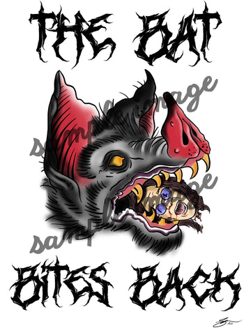 Bat Bites Back A4 Art Print