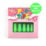 Pop Tips! Press on Acrylic Nails - Green Scream