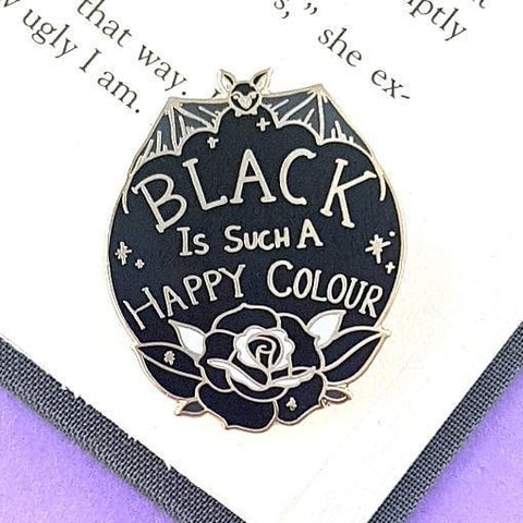 Black is such a Happy Colour Lapel Pin