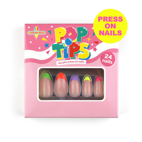 Pop Tips! Press on Acrylic Nails - Ride the Rainbow