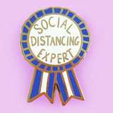 Social Distancing Expert Lapel Pin