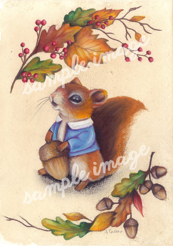 Squirrel A5 Art Print